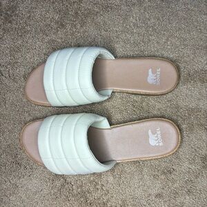 Sorel Women's Honey White Slide Sandals Ella III Size 10